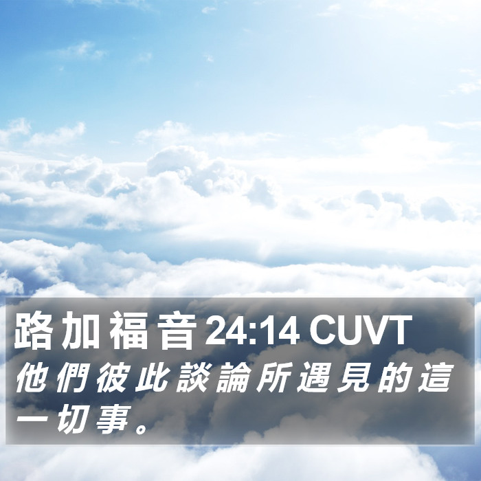 路 加 福 音 24:14 CUVT Bible Study