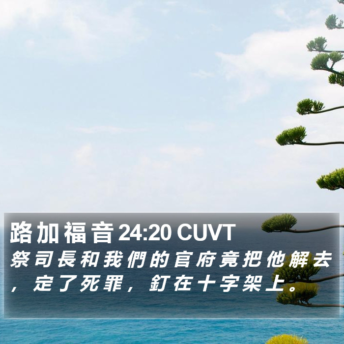 路 加 福 音 24:20 CUVT Bible Study