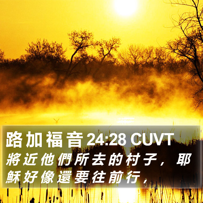 路 加 福 音 24:28 CUVT Bible Study