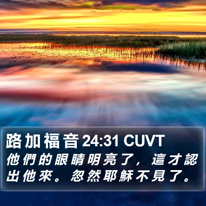 路 加 福 音 24:31 CUVT Bible Study