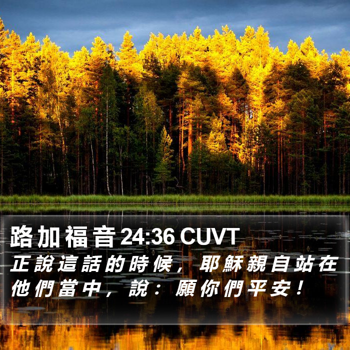 路 加 福 音 24:36 CUVT Bible Study