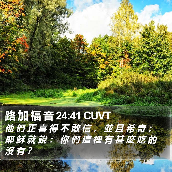 路 加 福 音 24:41 CUVT Bible Study