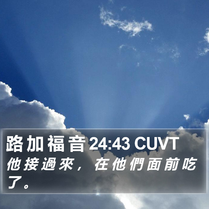 路 加 福 音 24:43 CUVT Bible Study