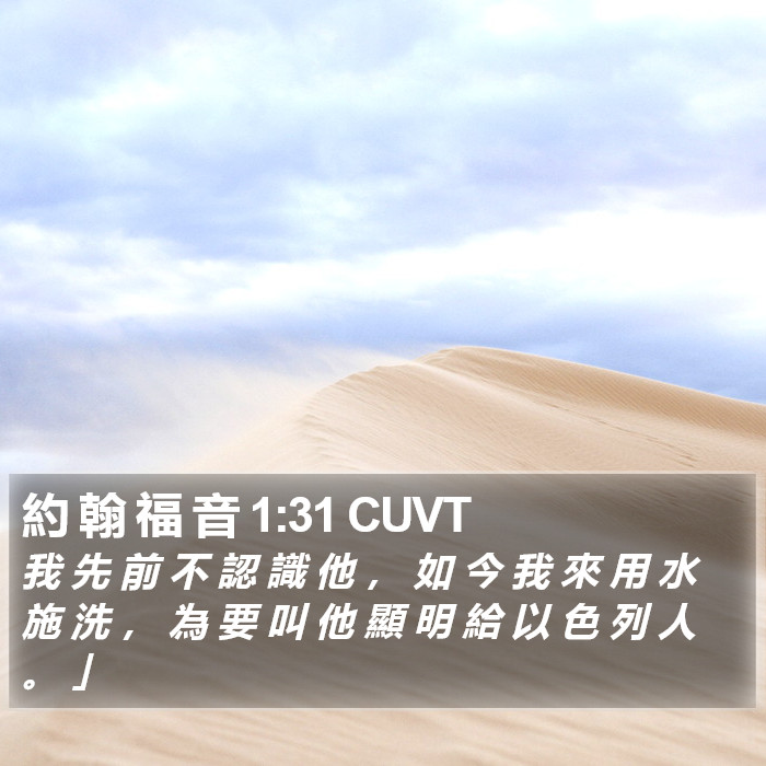 約 翰 福 音 1:31 CUVT Bible Study