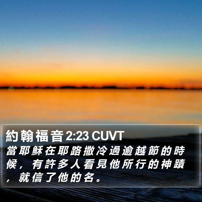 約 翰 福 音 2:23 CUVT Bible Study