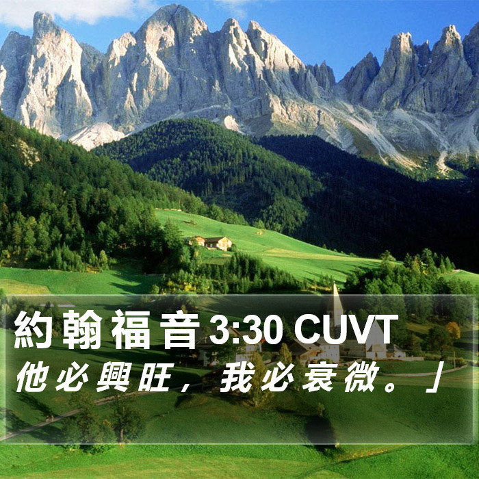 約 翰 福 音 3:30 CUVT Bible Study