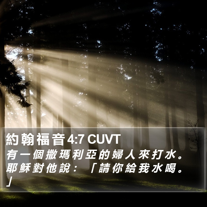 約 翰 福 音 4:7 CUVT Bible Study