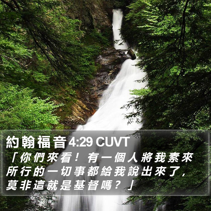 約 翰 福 音 4:29 CUVT Bible Study