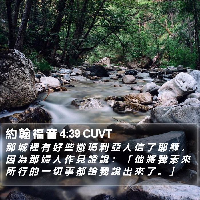 約 翰 福 音 4:39 CUVT Bible Study