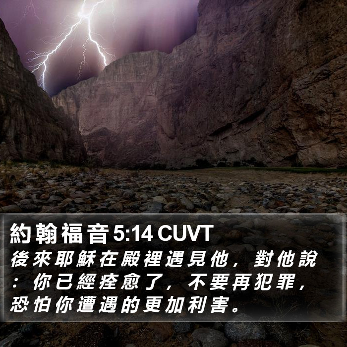 約 翰 福 音 5:14 CUVT Bible Study