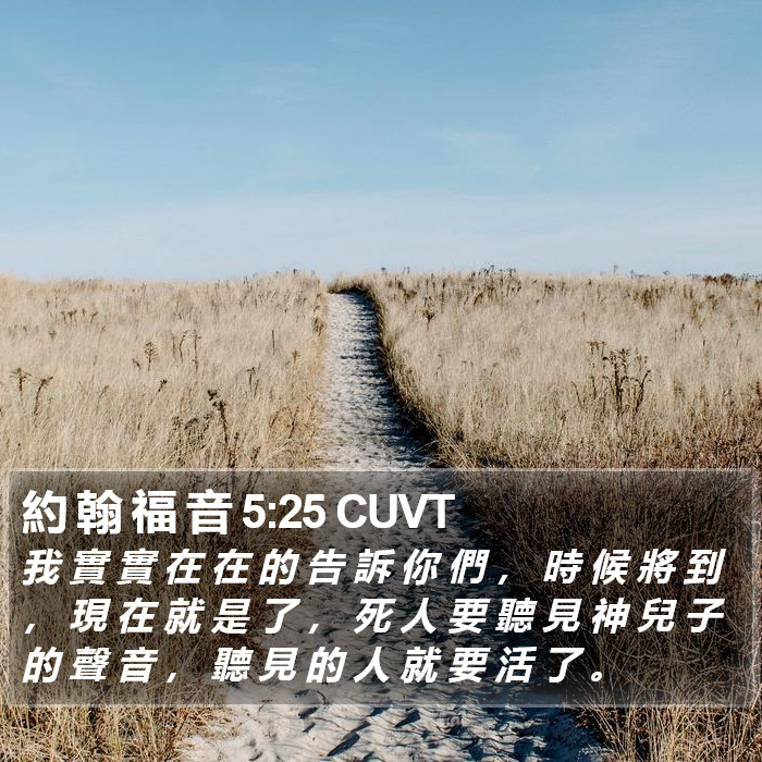 約 翰 福 音 5:25 CUVT Bible Study