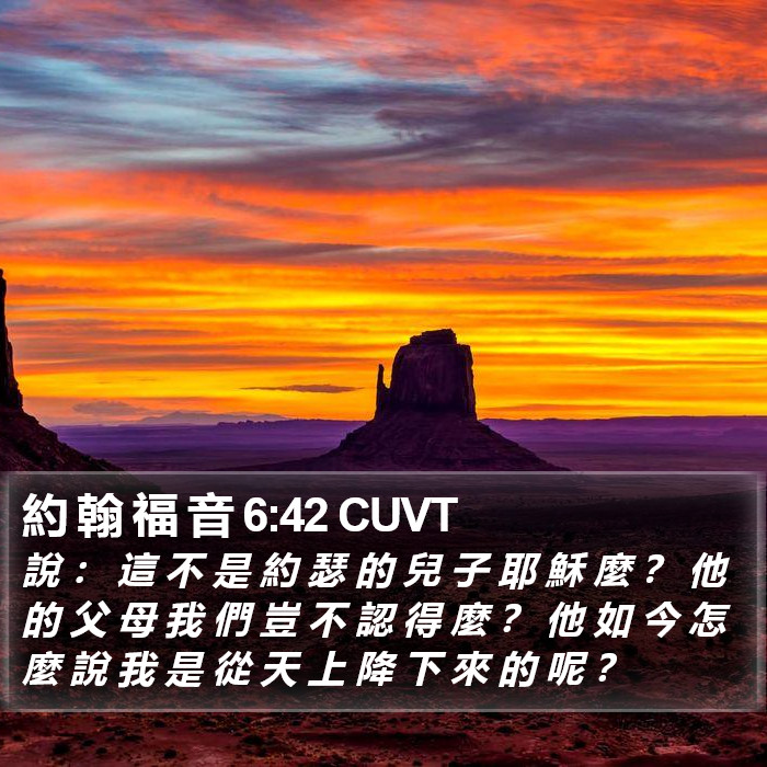 約 翰 福 音 6:42 CUVT Bible Study