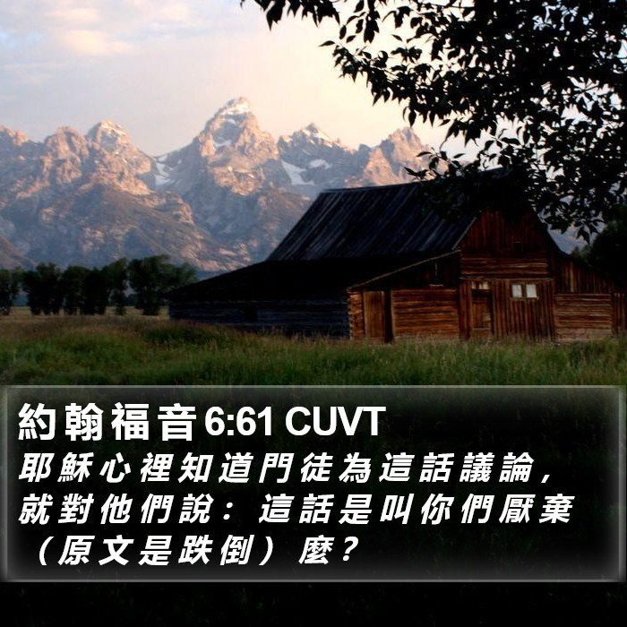 約 翰 福 音 6:61 CUVT Bible Study