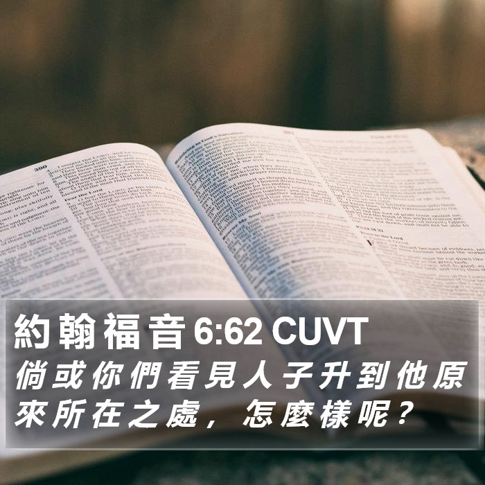 約 翰 福 音 6:62 CUVT Bible Study