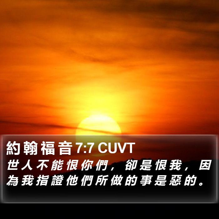 約 翰 福 音 7:7 CUVT Bible Study