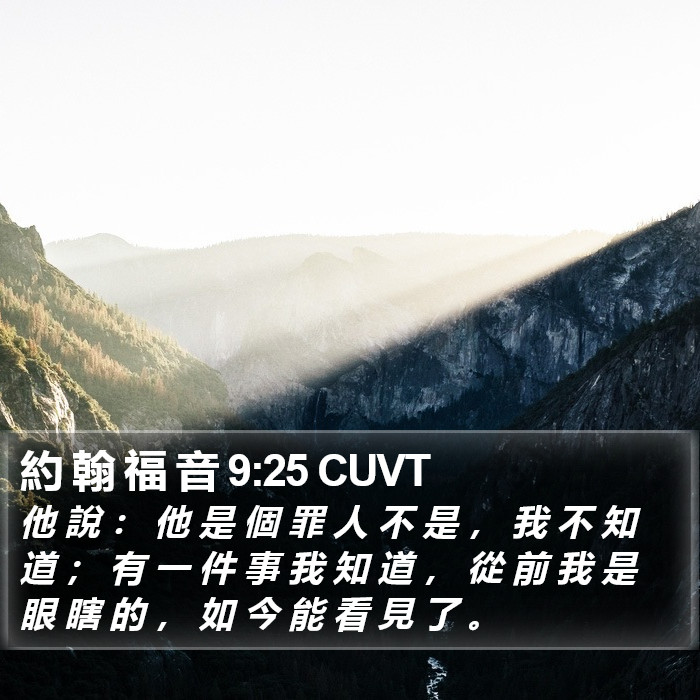 約 翰 福 音 9:25 CUVT Bible Study