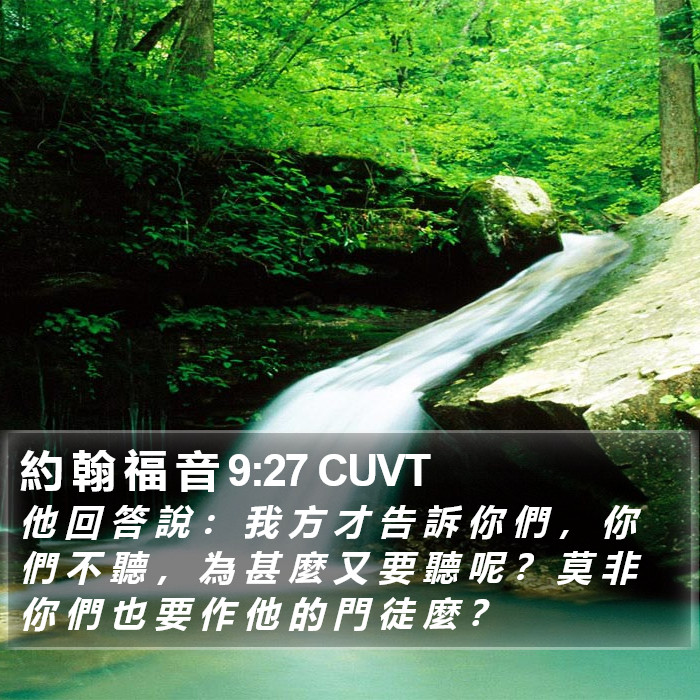 約 翰 福 音 9:27 CUVT Bible Study