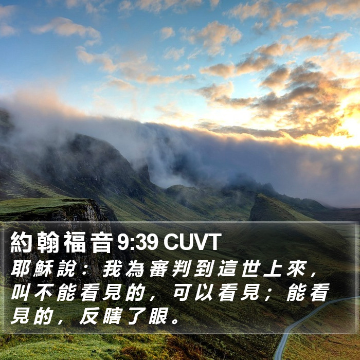 約 翰 福 音 9:39 CUVT Bible Study
