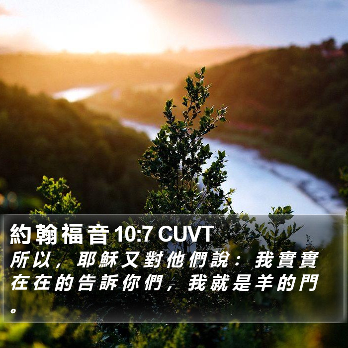約 翰 福 音 10:7 CUVT Bible Study