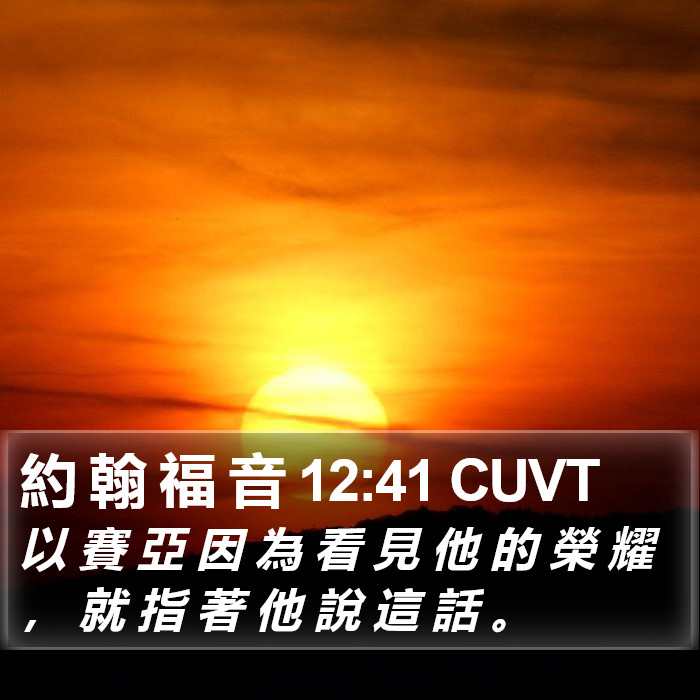 約 翰 福 音 12:41 CUVT Bible Study