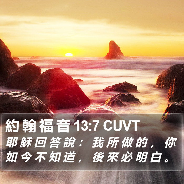 約 翰 福 音 13:7 CUVT Bible Study