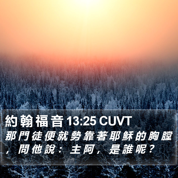 約 翰 福 音 13:25 CUVT Bible Study