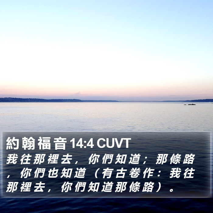 約 翰 福 音 14:4 CUVT Bible Study