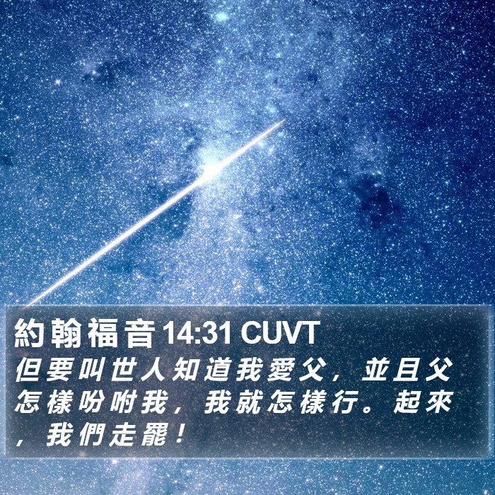 約 翰 福 音 14:31 CUVT Bible Study