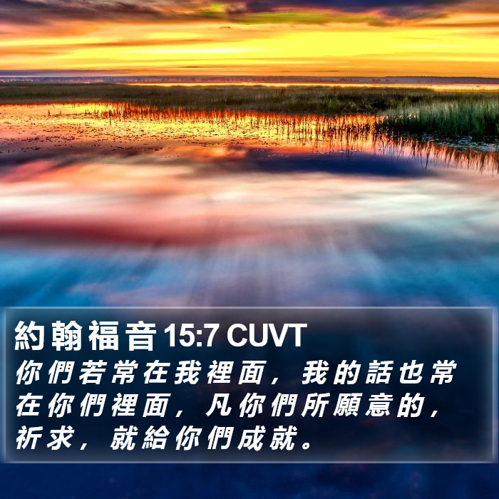 約 翰 福 音 15:7 CUVT Bible Study