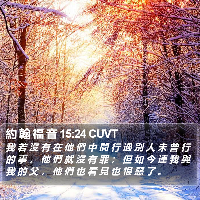 約 翰 福 音 15:24 CUVT Bible Study