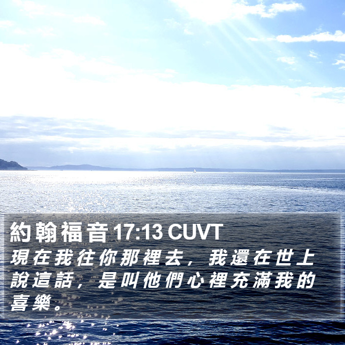 約 翰 福 音 17:13 CUVT Bible Study