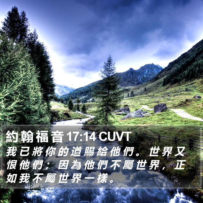 約 翰 福 音 17:14 CUVT Bible Study