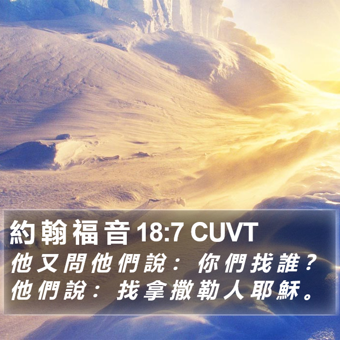約 翰 福 音 18:7 CUVT Bible Study
