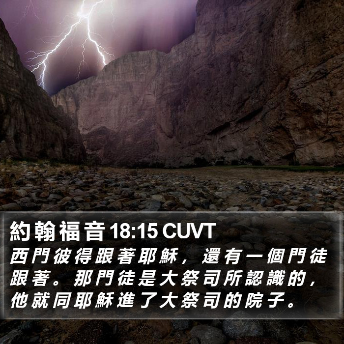 約 翰 福 音 18:15 CUVT Bible Study