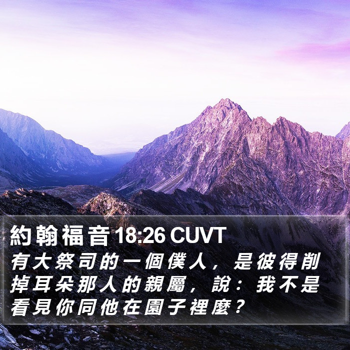 約 翰 福 音 18:26 CUVT Bible Study