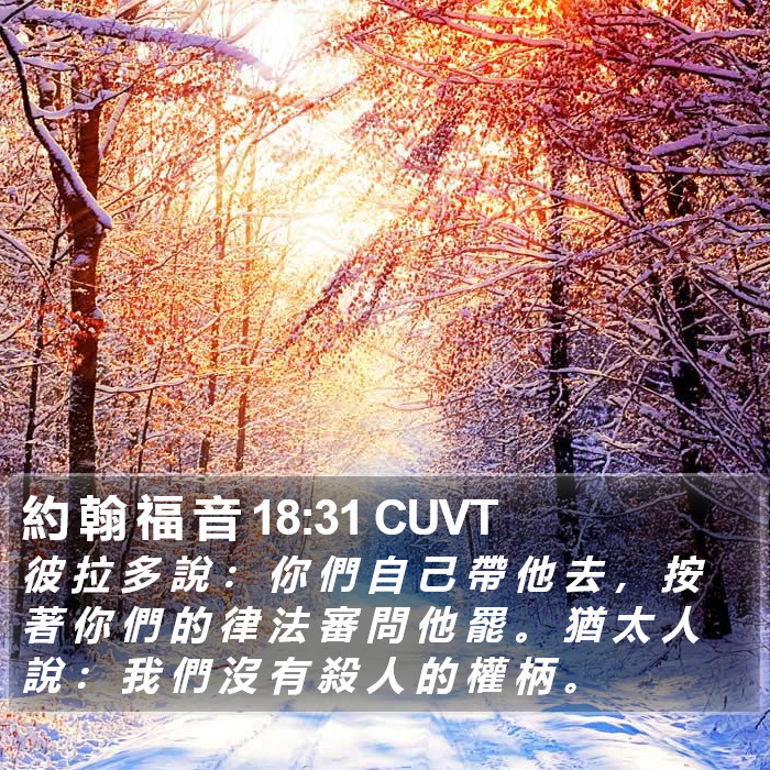 約 翰 福 音 18:31 CUVT Bible Study