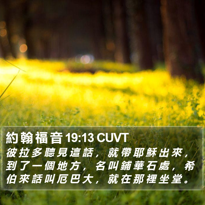 約 翰 福 音 19:13 CUVT Bible Study