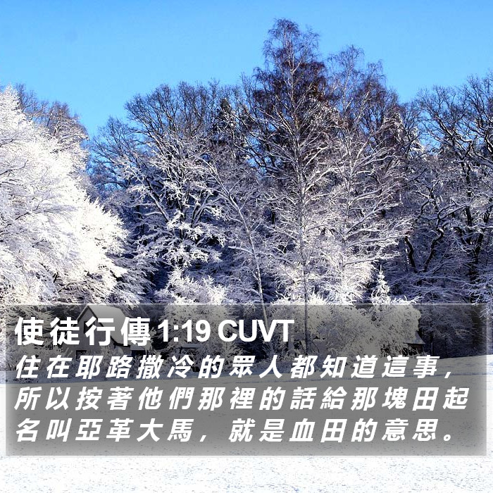 使 徒 行 傳 1:19 CUVT Bible Study