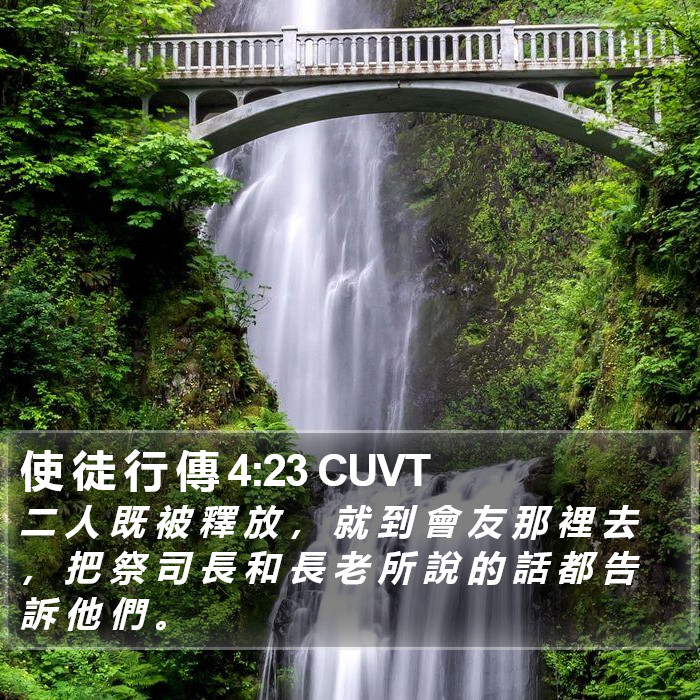 使 徒 行 傳 4:23 CUVT Bible Study