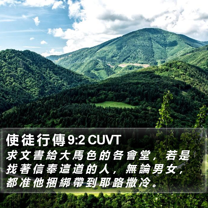 使 徒 行 傳 9:2 CUVT Bible Study