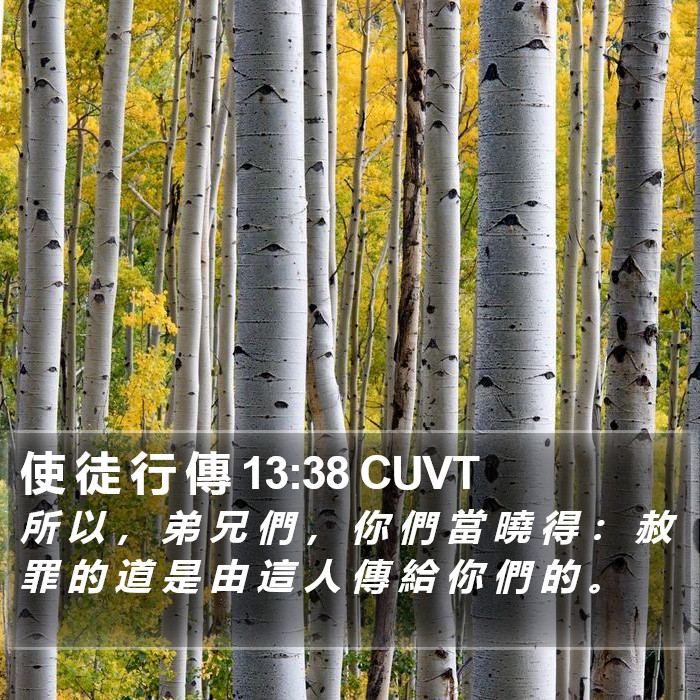 使 徒 行 傳 13:38 CUVT Bible Study