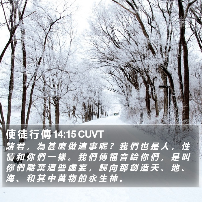 使 徒 行 傳 14:15 CUVT Bible Study