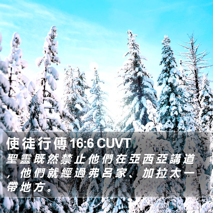 使 徒 行 傳 16:6 CUVT Bible Study