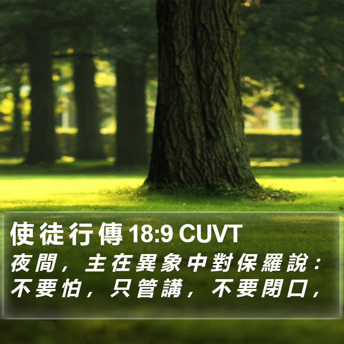 使 徒 行 傳 18:9 CUVT Bible Study