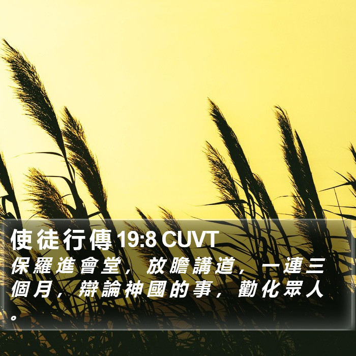 使 徒 行 傳 19:8 CUVT Bible Study