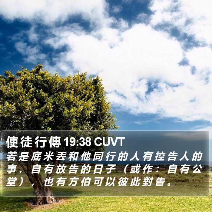 使 徒 行 傳 19:38 CUVT Bible Study