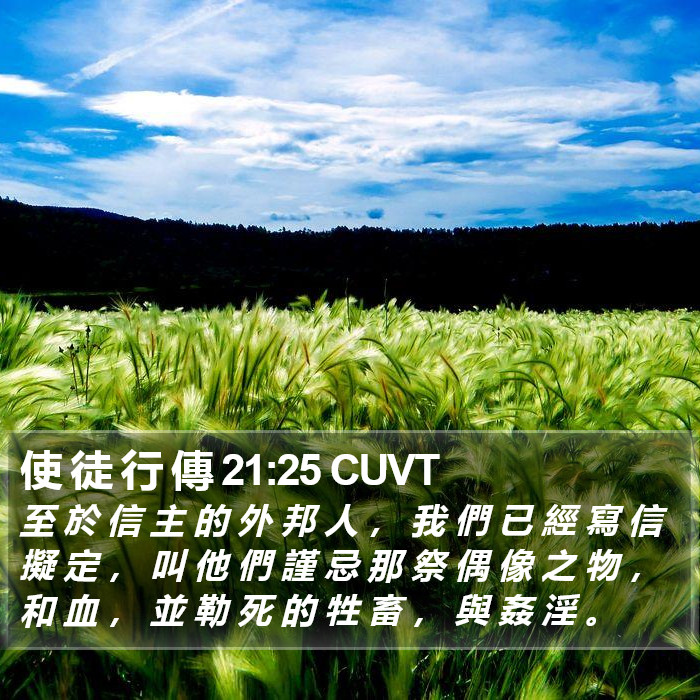 使 徒 行 傳 21:25 CUVT Bible Study