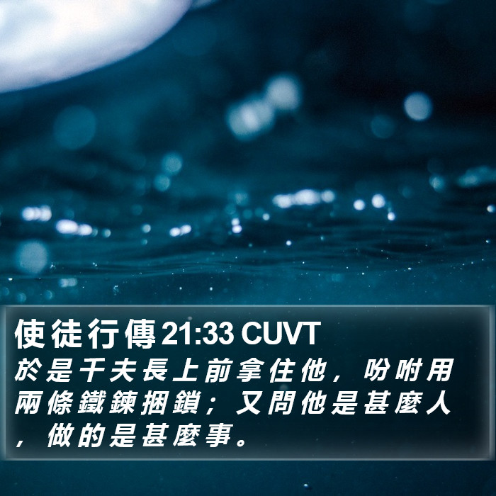 使 徒 行 傳 21:33 CUVT Bible Study