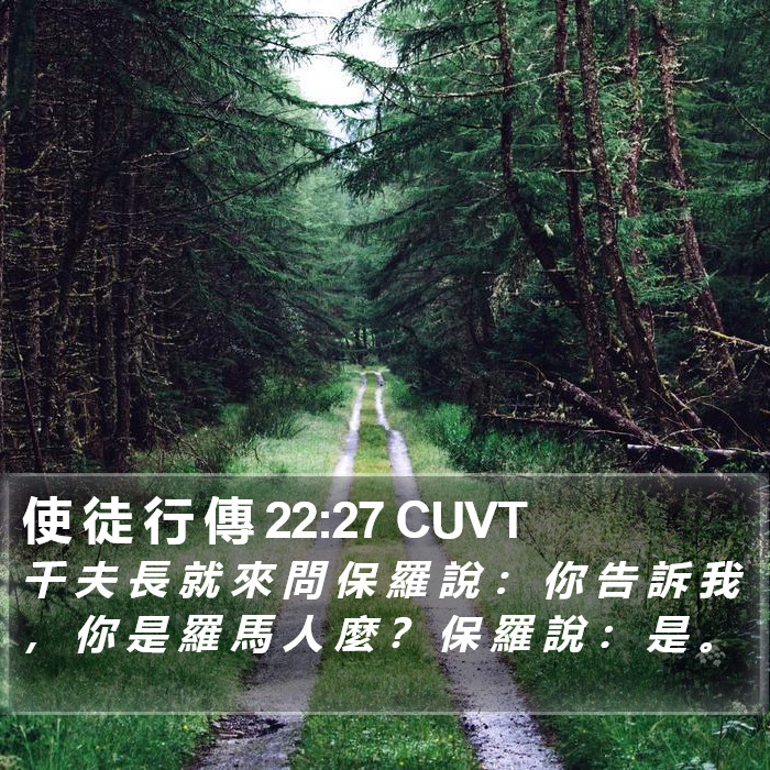 使 徒 行 傳 22:27 CUVT Bible Study