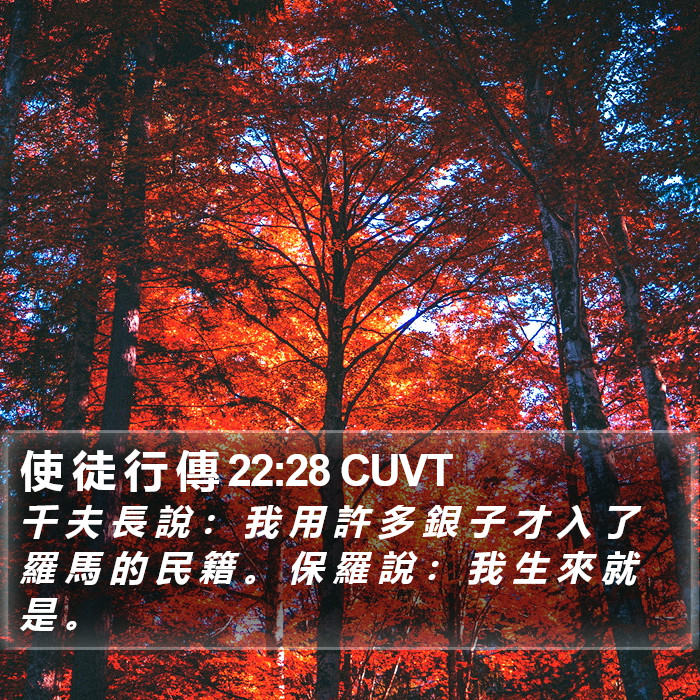 使 徒 行 傳 22:28 CUVT Bible Study